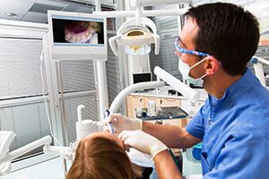 Dental examination in progress
