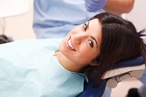 Woman in dental chair