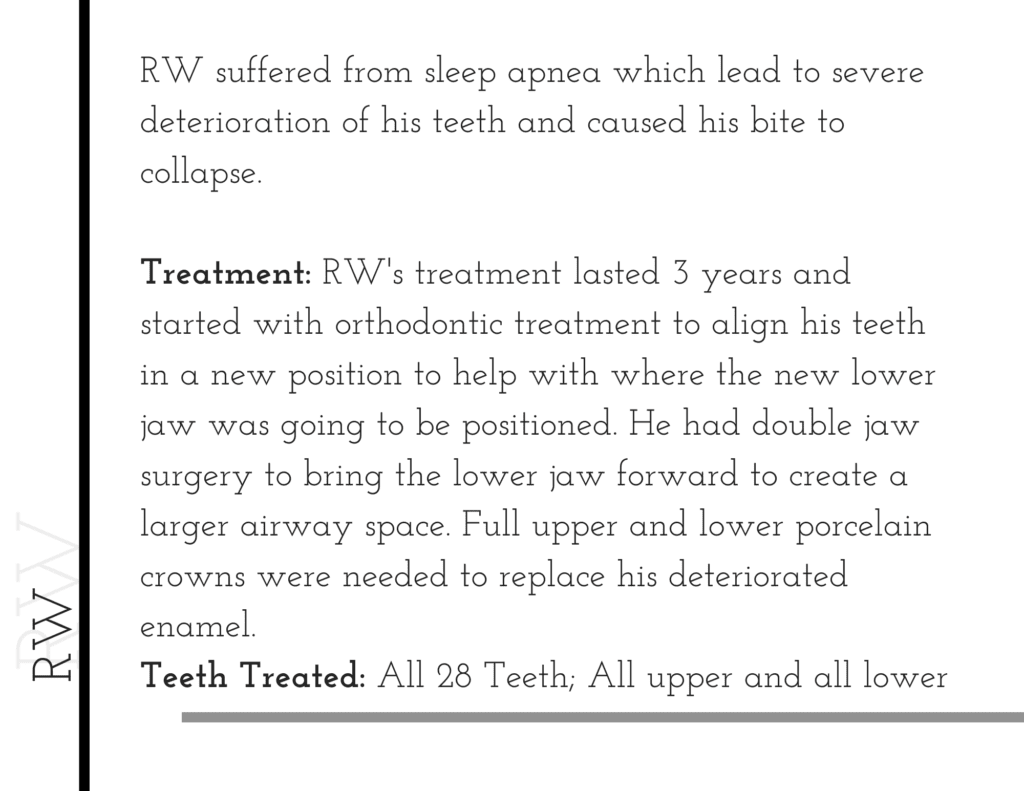 Sleep apnea treatment details for patient RW